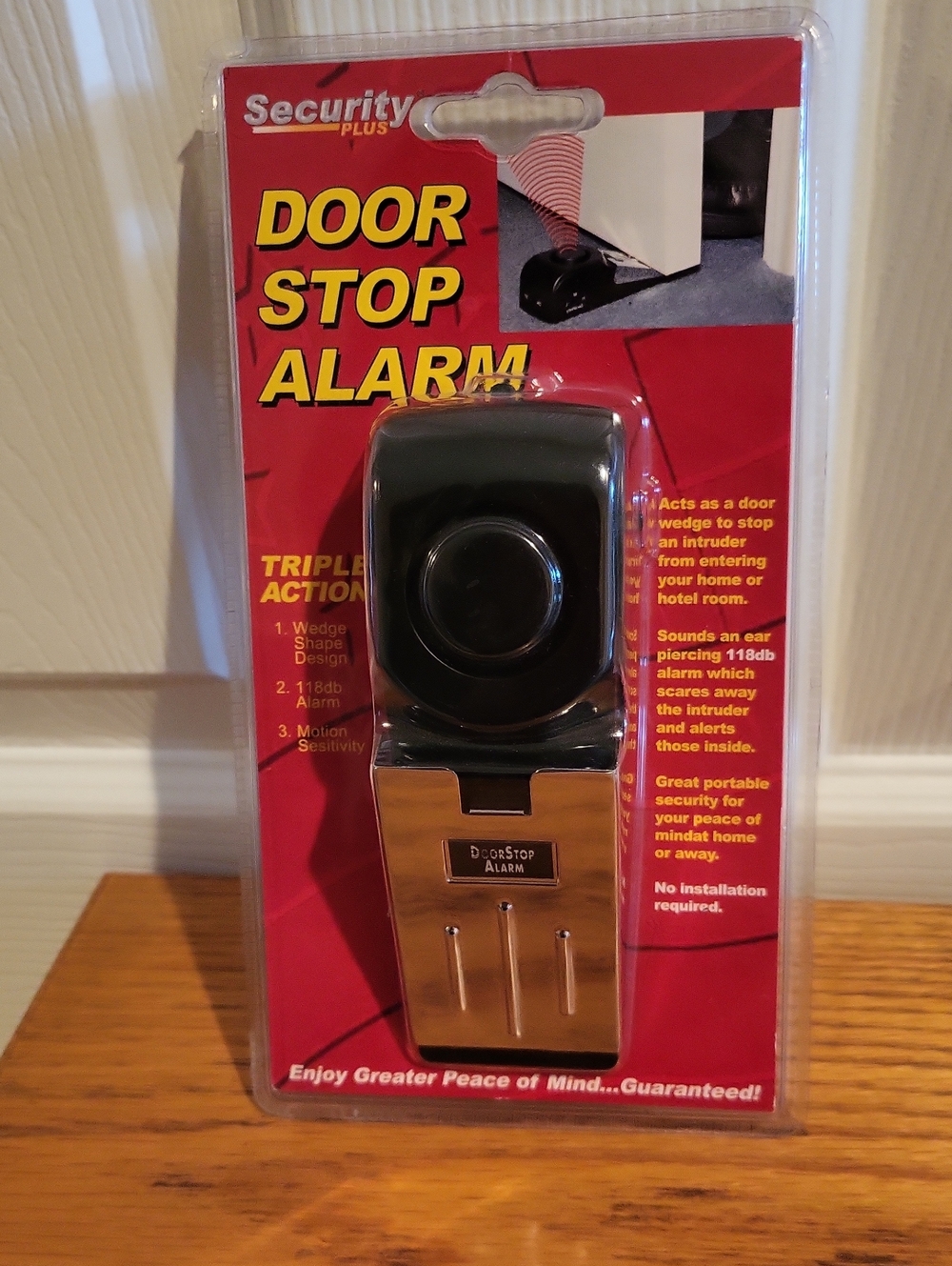 Brand New Security Plus Triple Action Travel Door Step Alarm (118dB)